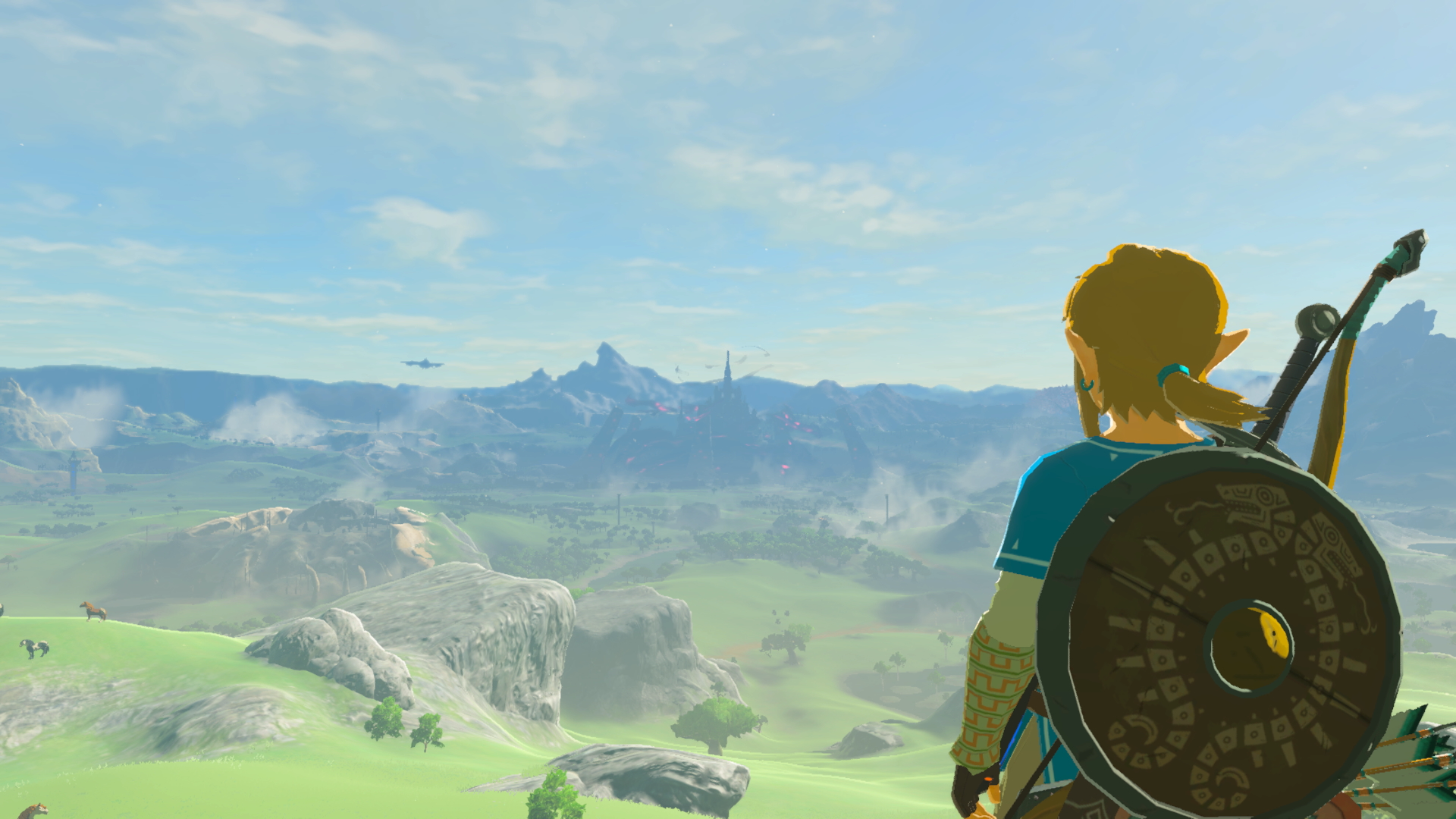 Link looking over the land